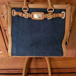Micheal Micheal Kors Demin/Leather Hamilton Tote Rehab Bag